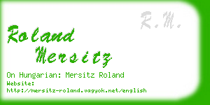 roland mersitz business card